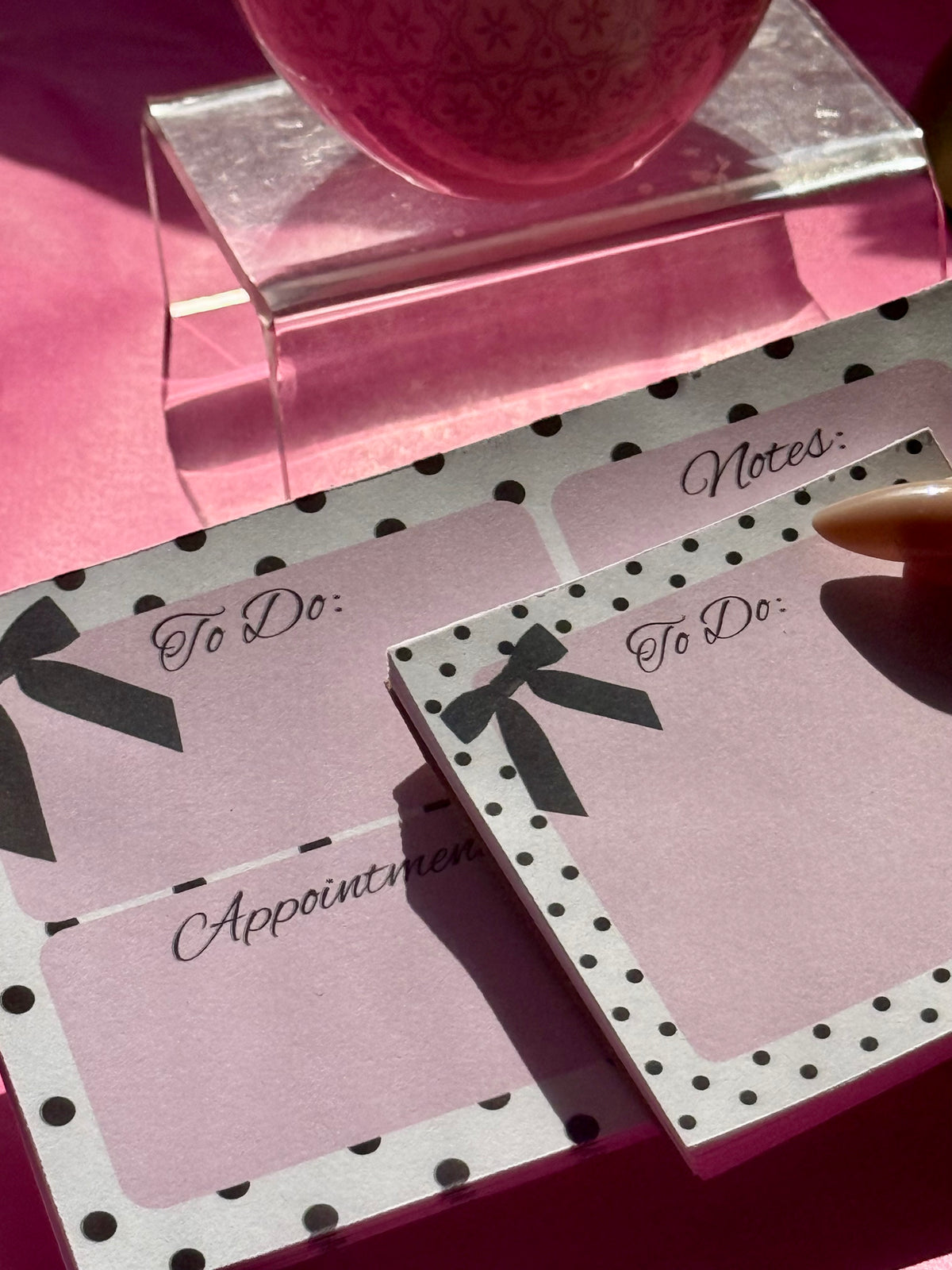 Bow & Polka Dot Notepad Set