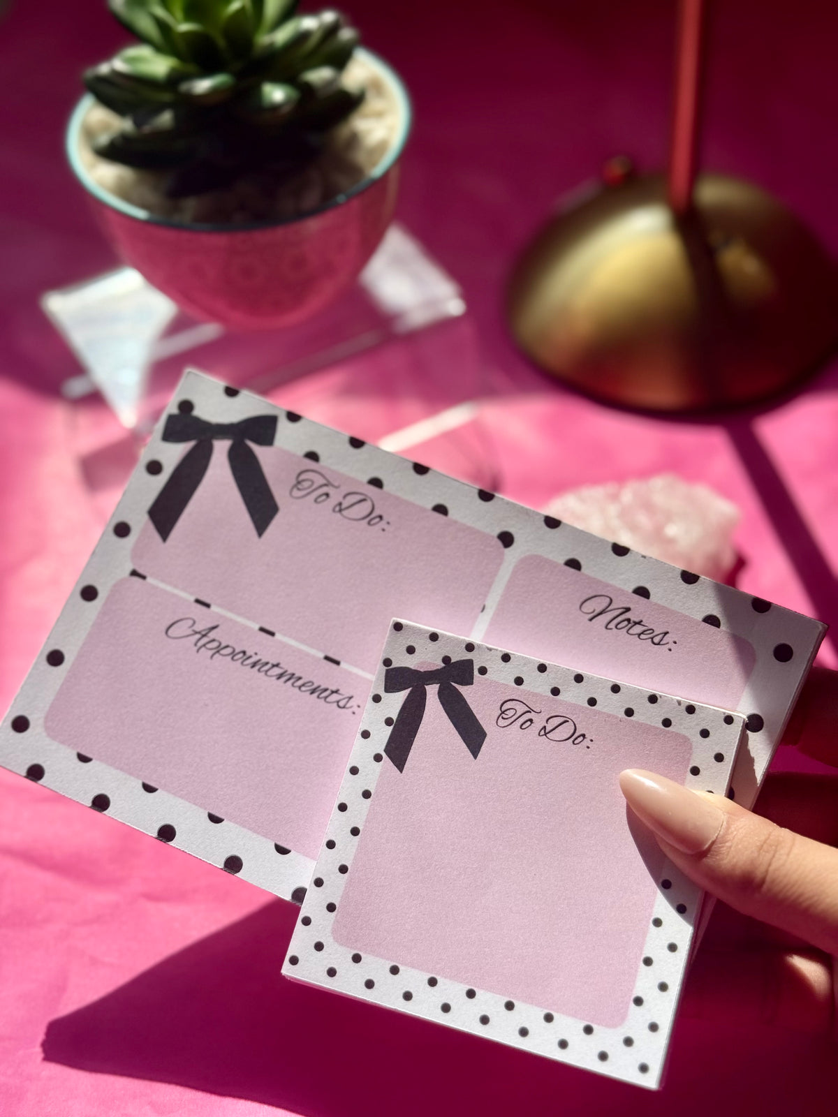 Bow & Polka Dot Notepad Set