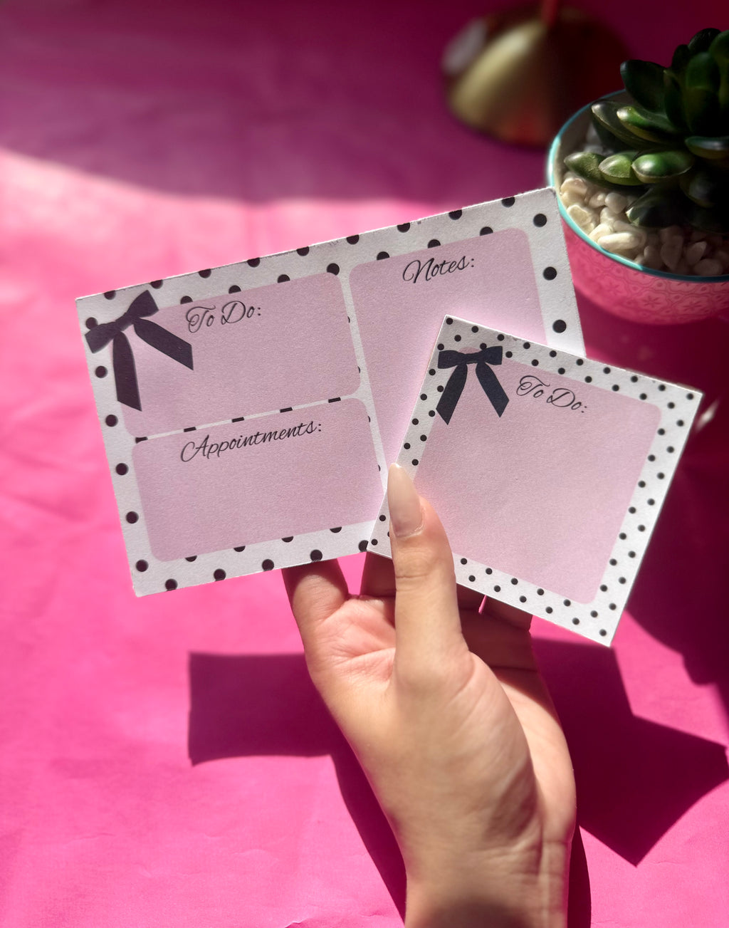 Bow & Polka Dot Notepad Set