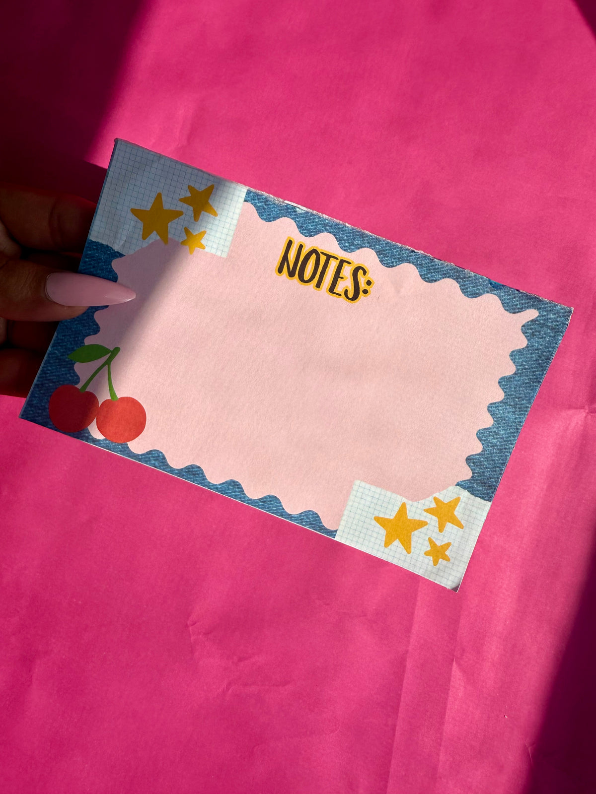 Denim Cherry Notepad Set