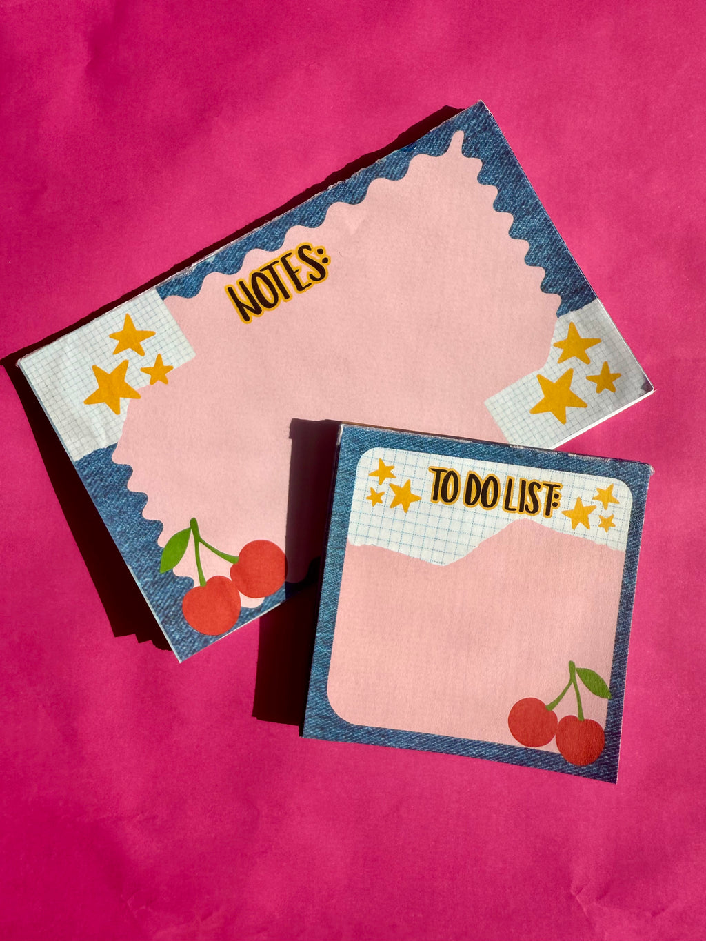 Denim Cherry Notepad Set